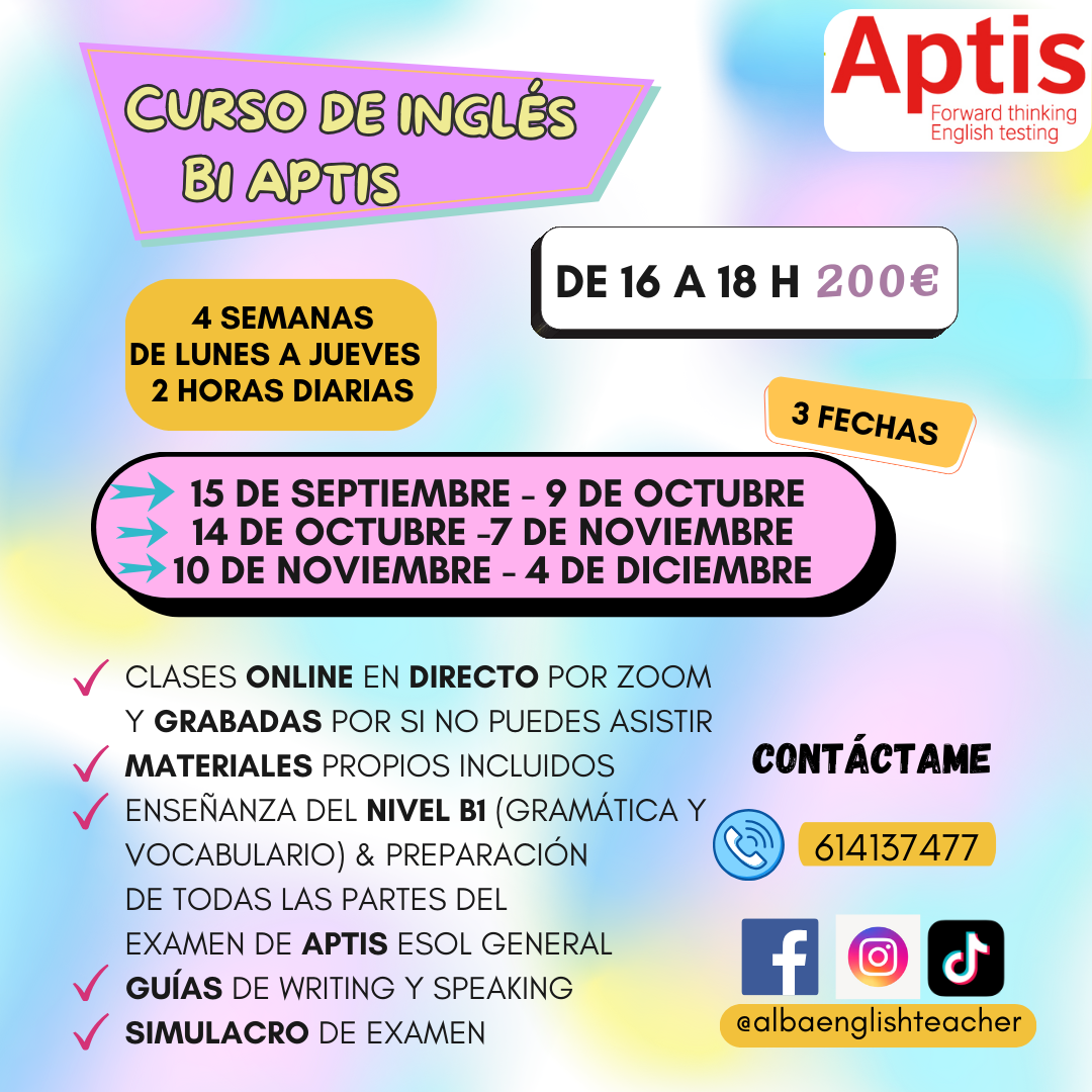 Curso online inglés de nivel B1 – Aptis ESOL General