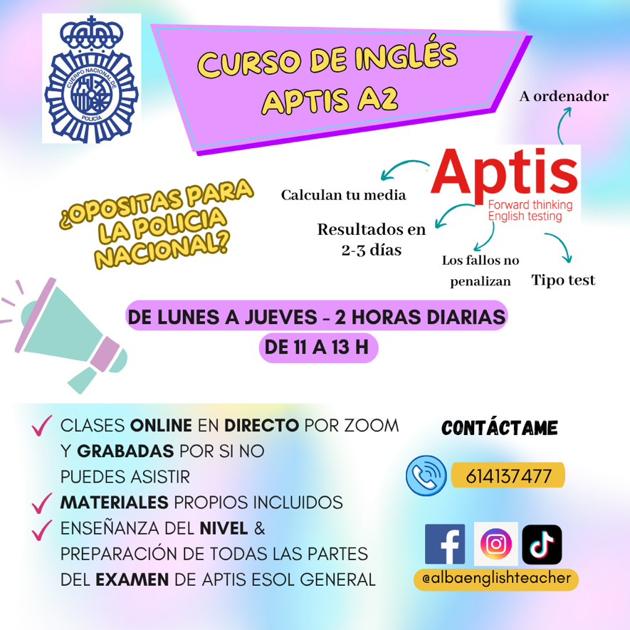 Curso A2 Aptis Policía Nacional